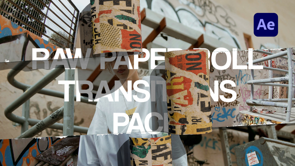 Raw Paper Roll Transitions Pack broadcast-packages template preview
