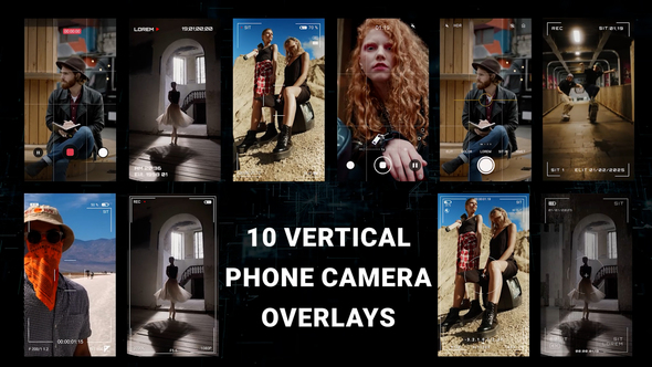 Vertical Phone Camera Overlays AE Elements template preview