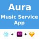 Music Service App | UI Kit | ReactNative CLI | XD, Sketch FREE | Life Time Update | Aura 