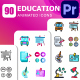 90 Education Icons | Premiere Pro & Lottie Animation 