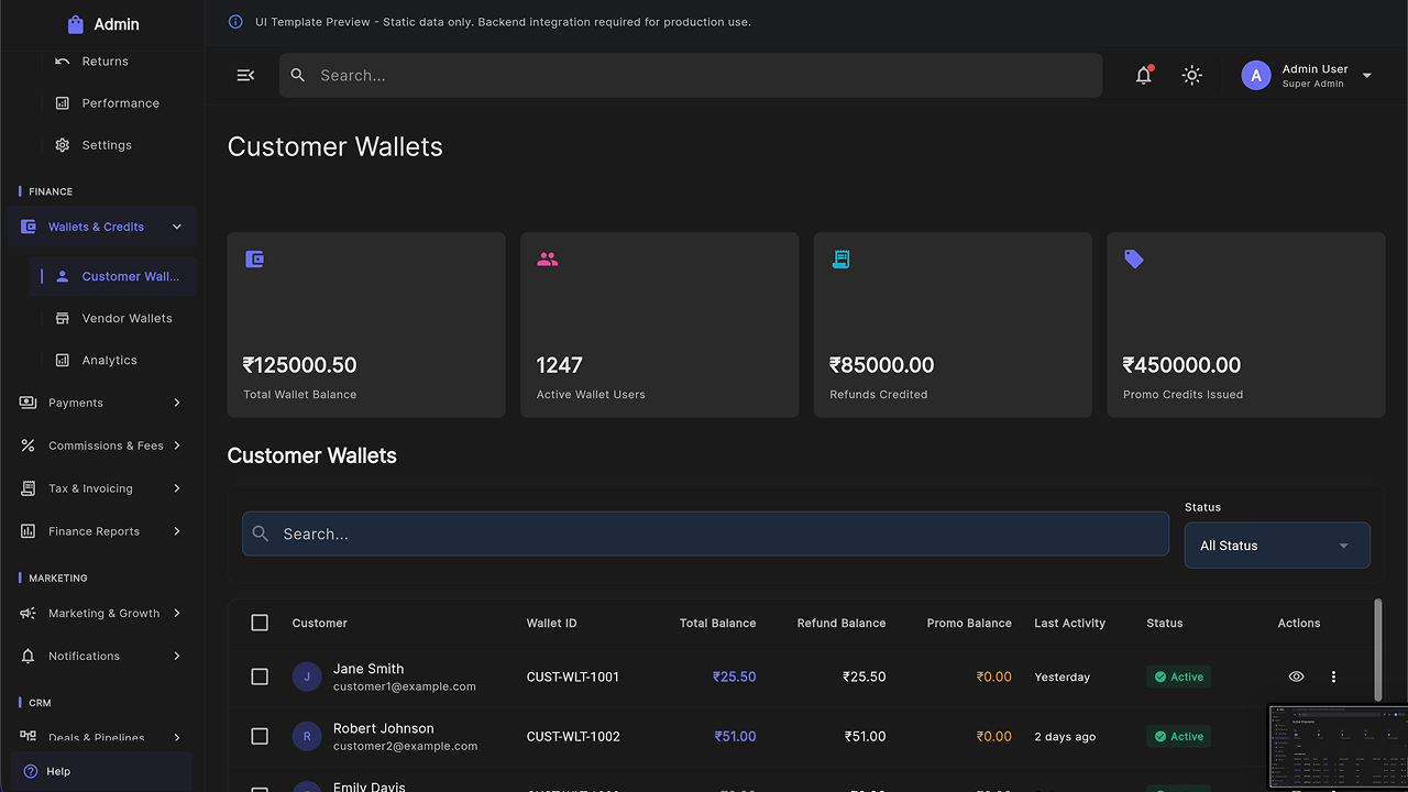 Multipurpose Admin Dashboard UI Kit – Flutter Web SaaS Template by ...
