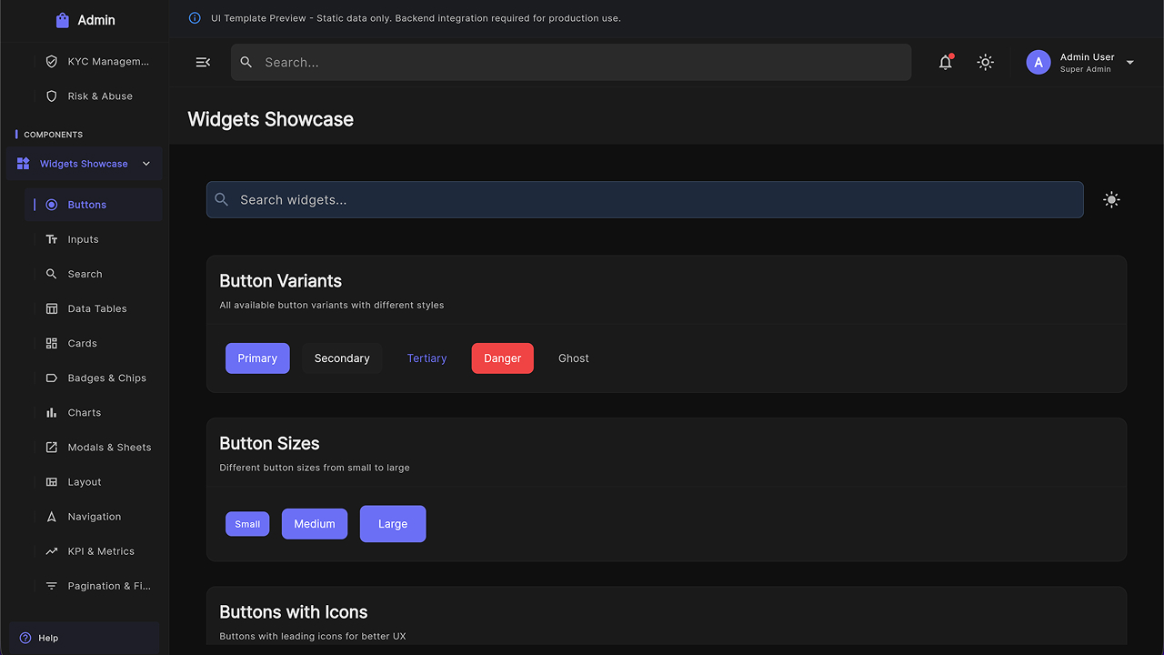 Multipurpose Admin Dashboard UI Kit – Flutter Web SaaS Template by ...
