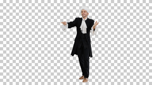 18th cent music director conducting with inspiration, Alpha Channel alt