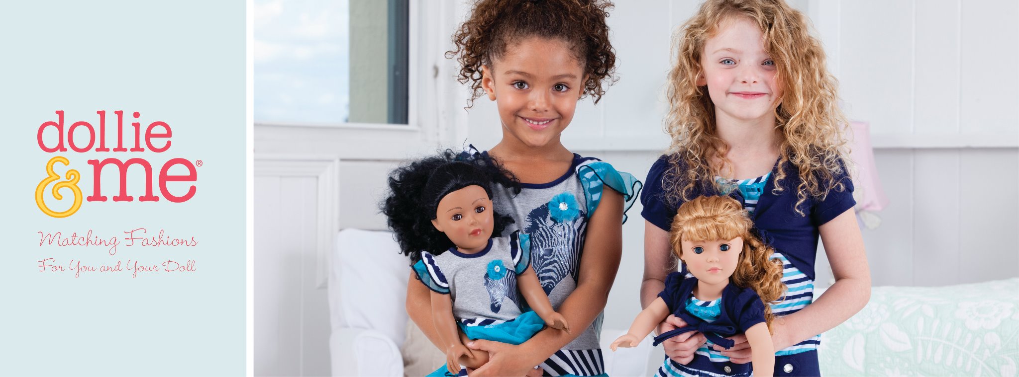 Matching clothes for little girls and their dolls.