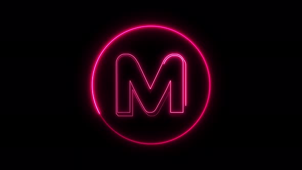 Glowing neon font. pink color glowing neon letter. Vd 484