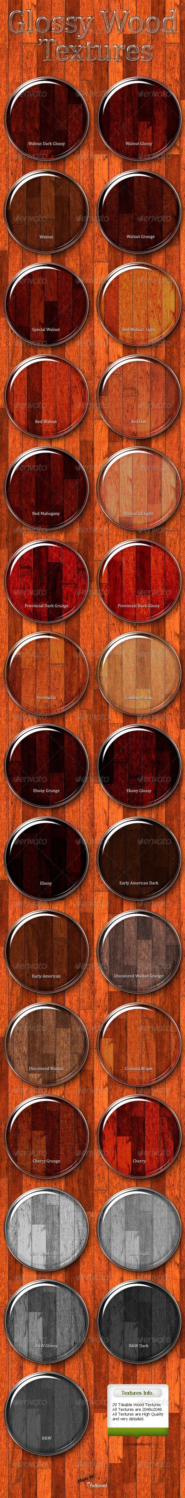 Glossy Wood Textures - 3DOcean Item for Sale