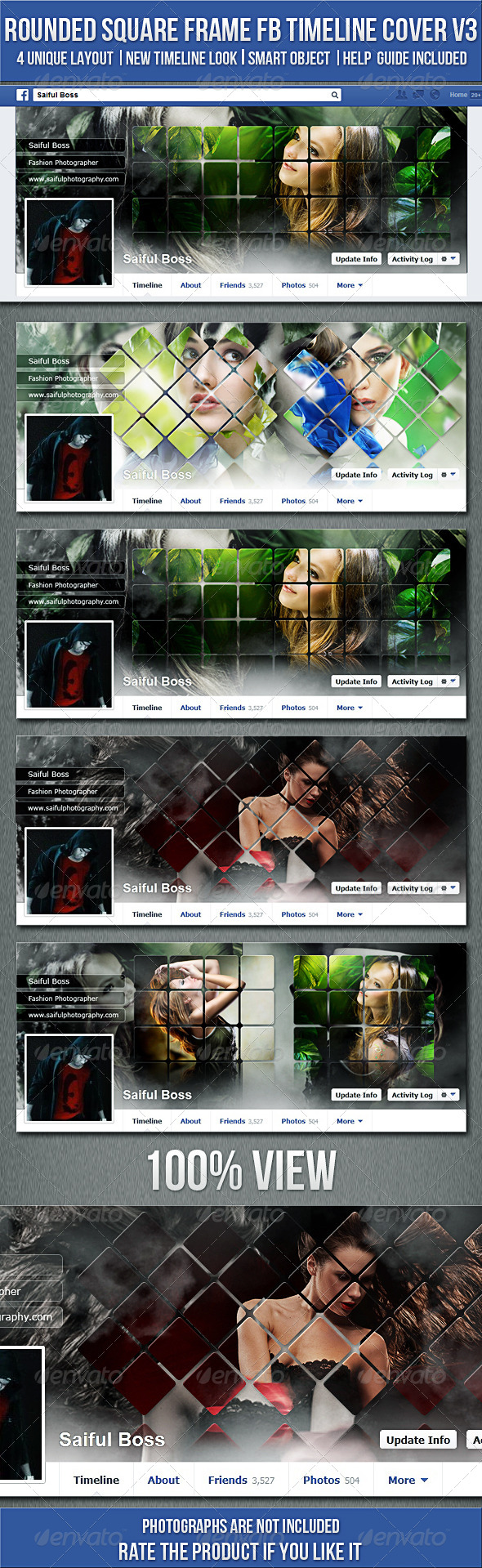 Rounded Square Frame FB Timeline Cover V3 - Facebook Timeline Covers Social Media