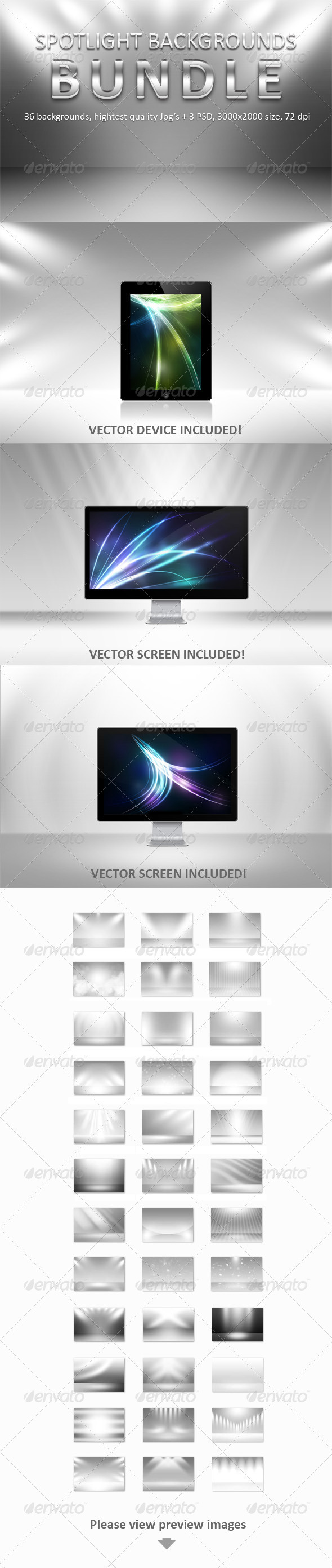 Spotlight Backgrounds Bundle - Backgrounds Graphics