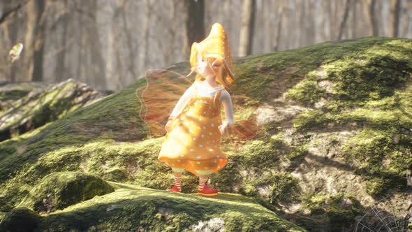 Cute Cheerful Elf Is Dancing