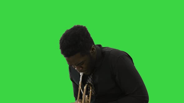 African Man College Graduate Dancing While Walking on a Green Screen, Chroma Key alt