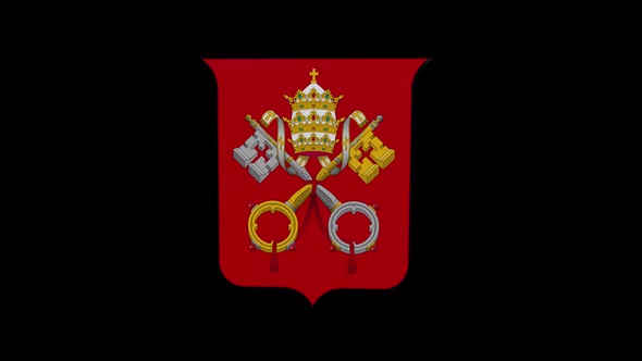 Coat Of Arms Of  Vatican City With Alpha Channel  - 4K alt
