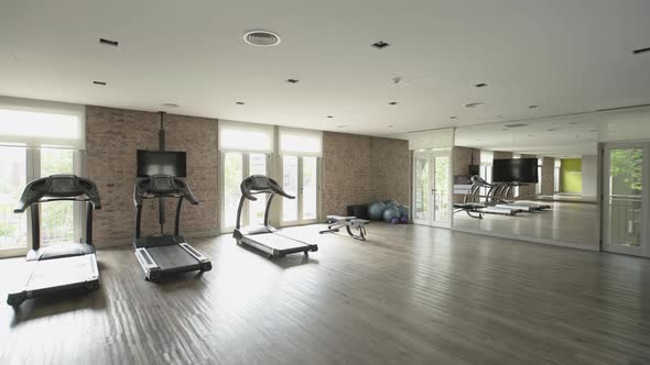Treadmills in empty gym