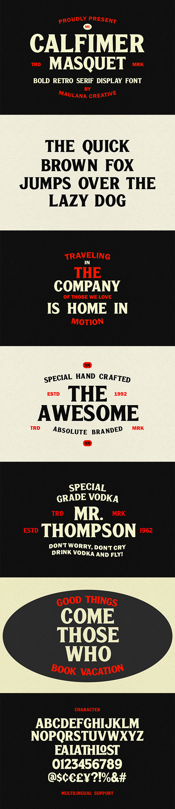 Calfimer Masquet Bold Retro Serif Display Font