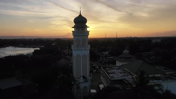 AH - Sunset Aerial Tsunami Aceh Mosque 06