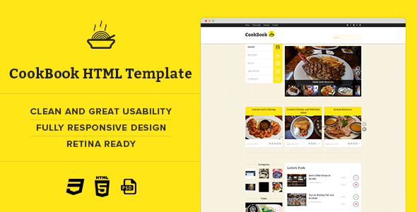 CookBook :: Retina Responsive Recipe HTML Template by MunFactory ...