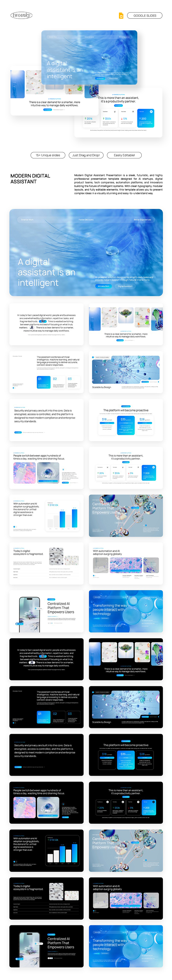 Modern Digital Assistant Google Slides