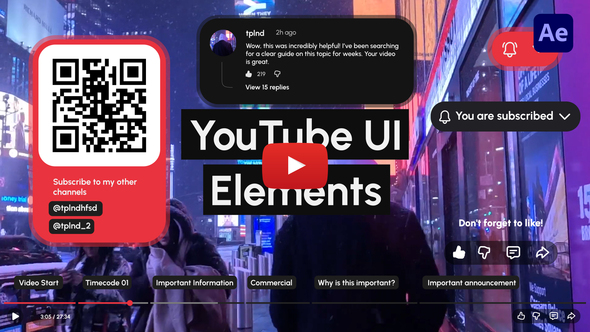 YouTube UI Elements Titles template preview