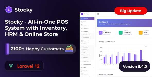 Stocky – Ultimate Inventory Management with Point of Sale(POS), HRM & Online Store