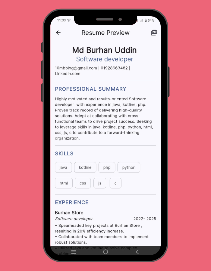 Smart Resume Creator & Job Application Tracker – Built with Flutter by ...