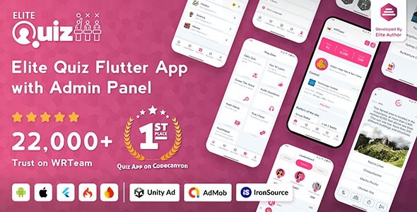 Elite Quiz - Trivia Quiz | Quiz Game - Flutter Full App + Admin Panel
