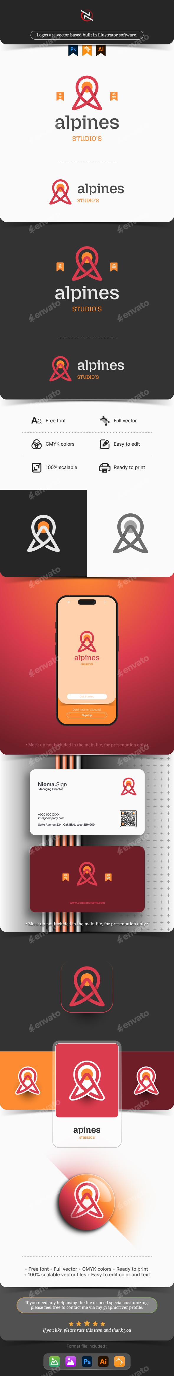 Alpines - Letter A Logo V.05