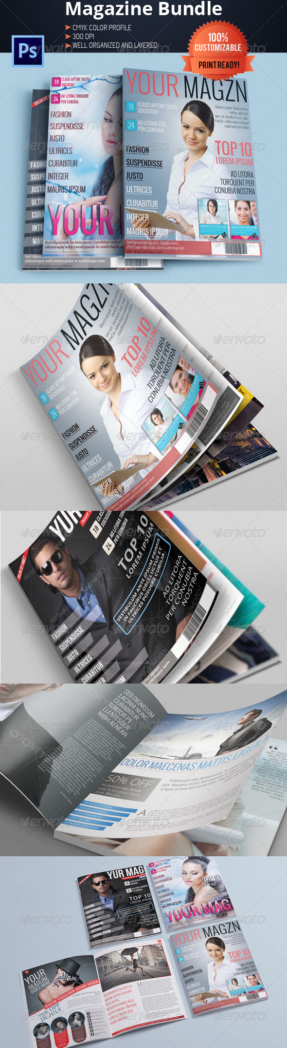 Magazine Template Bundle Vol.3 - Magazines Print Templates