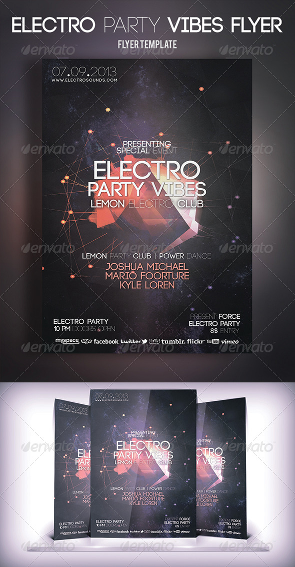 Electro Party Vibes Flyer - Print Templates