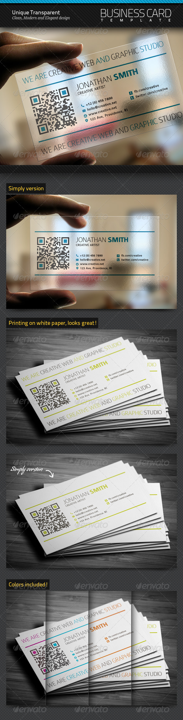 Unique Transparent Business Card - Print Templates
