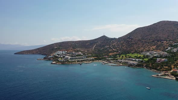 Aerial View of Elounda, Crete, Greece