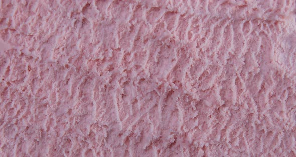 Top View of Strawberry Flavour Ice Cream 