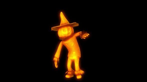  Glowing scarecrow dancing samba with alpha