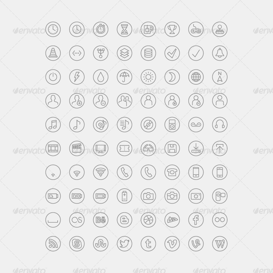 300 Fine Line Icons, Icons | GraphicRiver