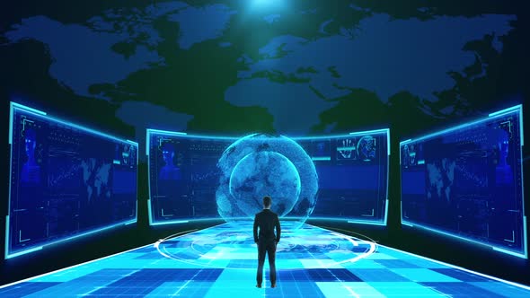 Artificial Intelligence Big Data Hud Information Holographic Virtual Screen alt