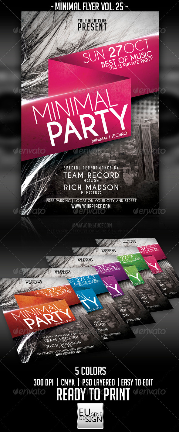 Minimal Flyer Vol. 25 - Clubs & Parties Events