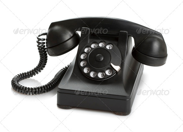 Old black phone  - Stock Photo - Images