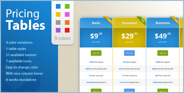 CSS Pricing Tables with Hover Effect - CodeCanyon Item for Sale