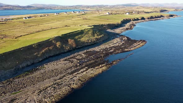 Aerial View of the Ballysaggart Coast at St Johns Point in County Donegal  Ireland alt