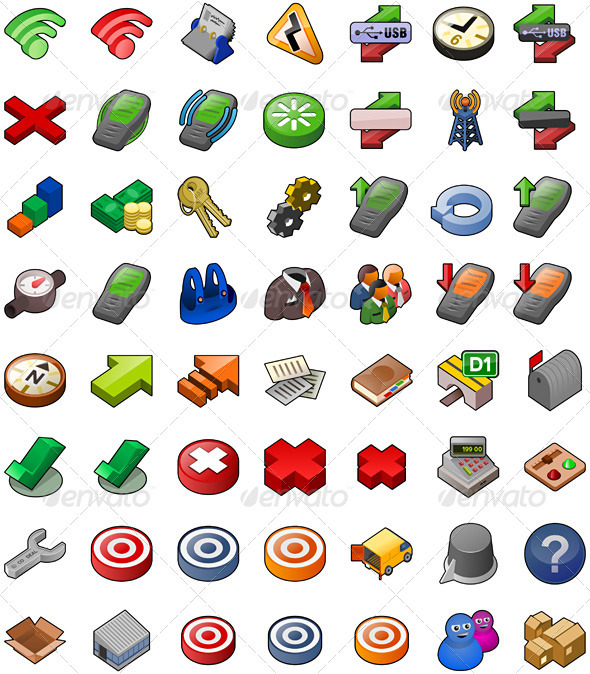 Wireless and Delivery icon set