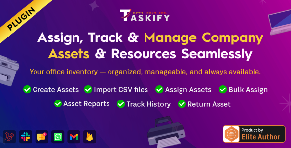 Assets & Resources Organizer, Tracker and Management Plugin for Taskify