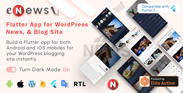 eNews - Flutter App for WordPress News, Magazine & Blog Site