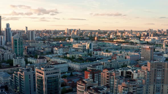 View of the City at Sunset in Summer alt