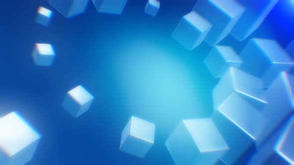 Abstract Glass Cubes Background 4K