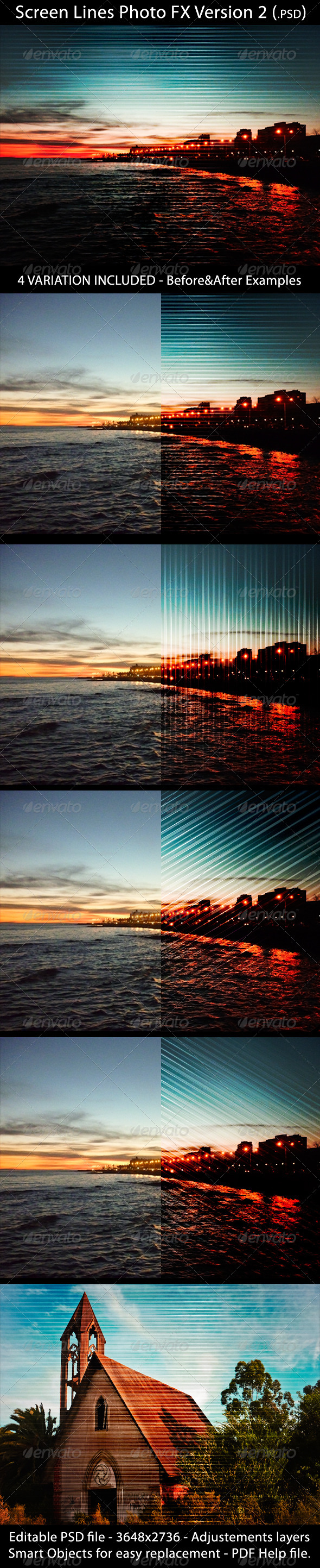 Screen Lines Photo Template FX 2 - Photo Templates Graphics