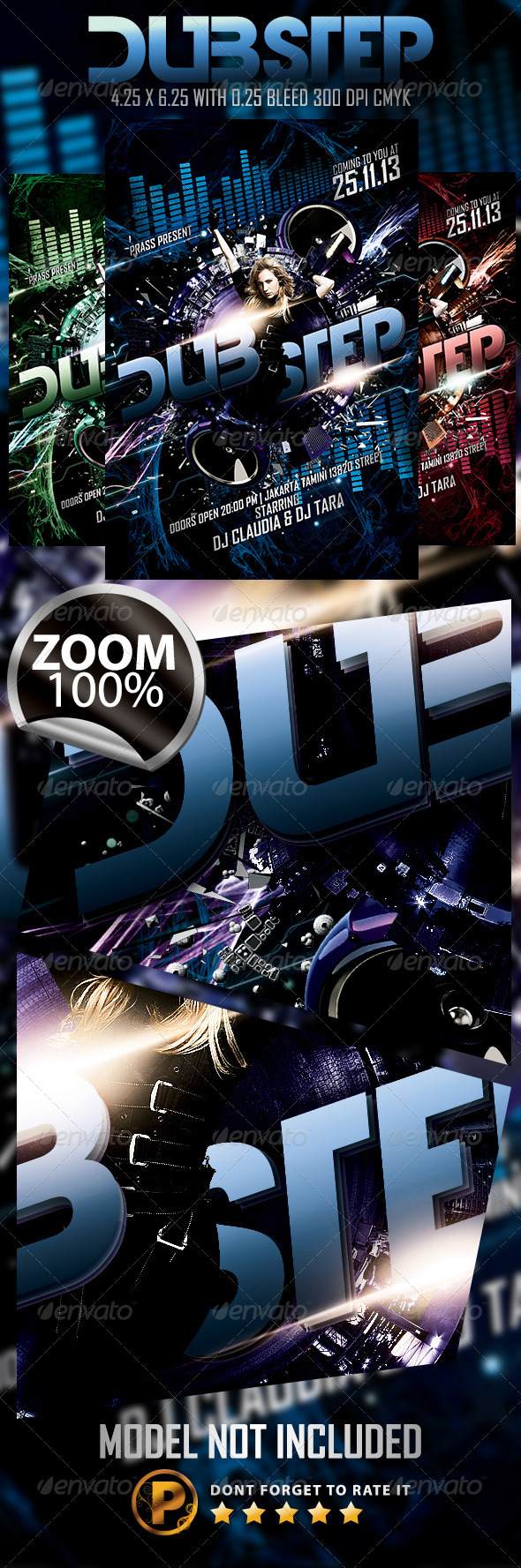 Dub Step Flyer Template - Clubs & Parties Events