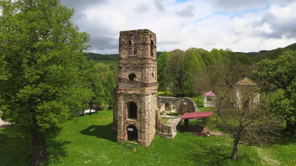A view of the Basilica Monastery in the village of Krasny Brod in Slovakia alt
