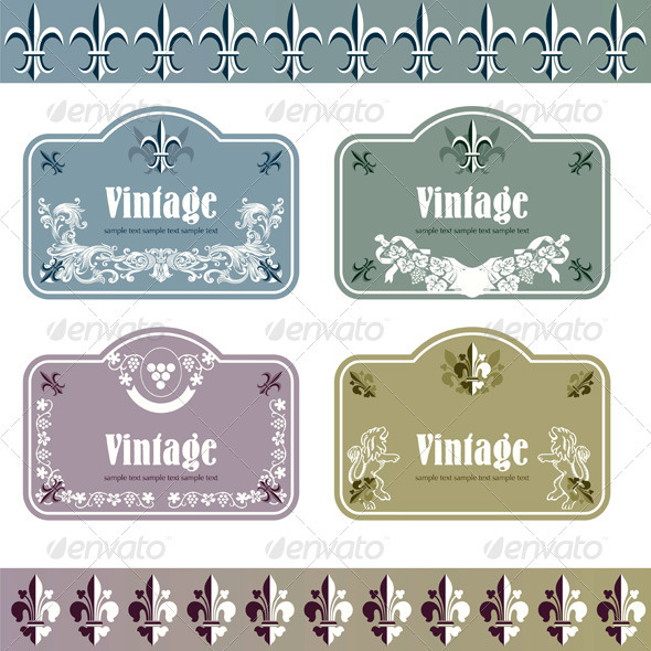 Vintage Wine Labels Set