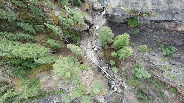 High Over Waterfall Following Coulee