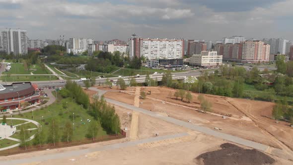 Cleared Land for Construction Site on the Outskirts of Zelenograd in Moscow, Russia