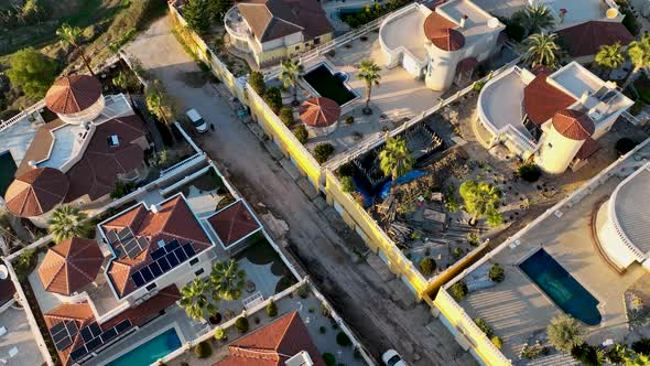 Cottage Complexes Aerial View 4 K Turkey Alanya alt