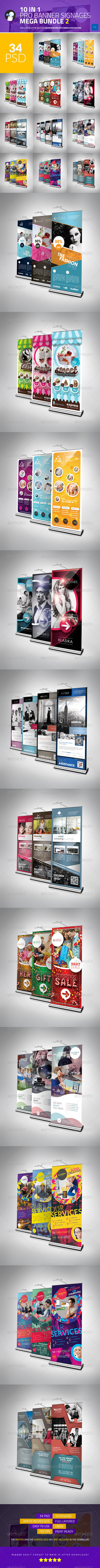10 in 1 Pro Banner Signages Mega Bundle 2 - Signage Print Templates